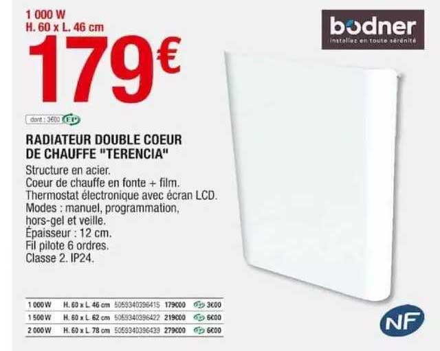 radiateur double coeur de chauffe "terencia"