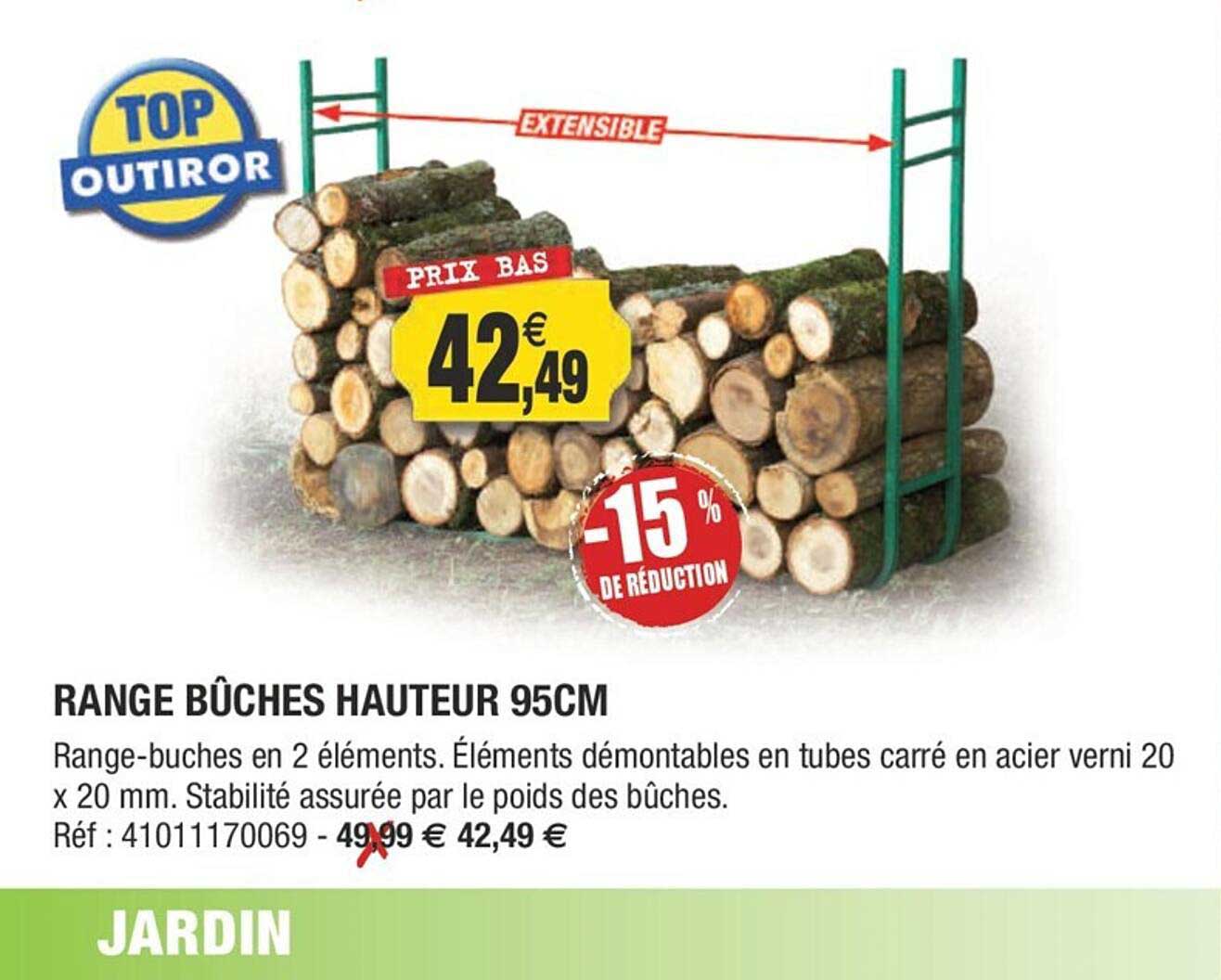 range bûches hauteur 95 cm