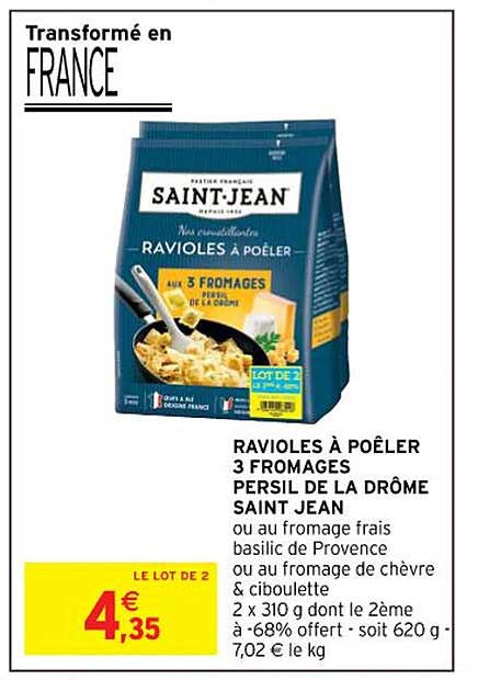 ravioles à poêler 3 fromages persil de la drôme saint jean