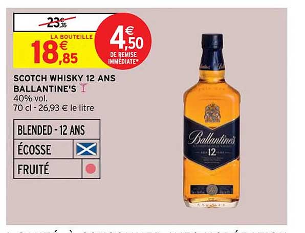 scotch whisky 12 ans ballantine's