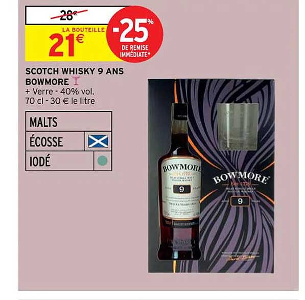 scotch whisky 9 ans bowmore