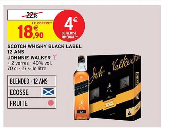 scotch whisky black label 12 ans johnnie walker