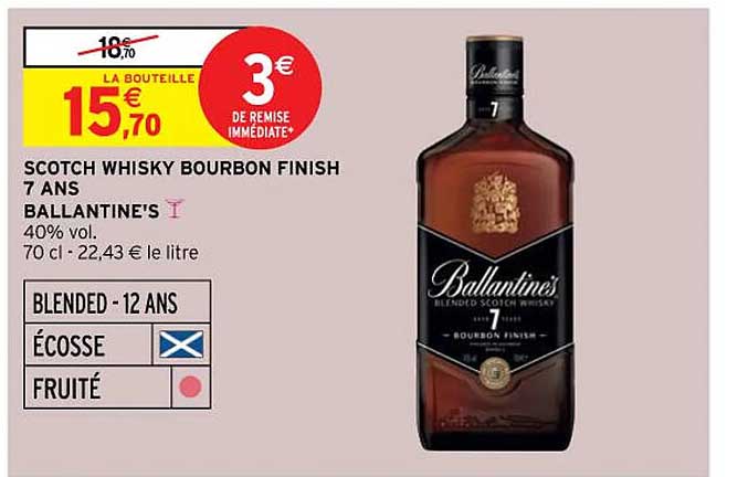 scotch whisky bourbon finish 7 ans ballantine's