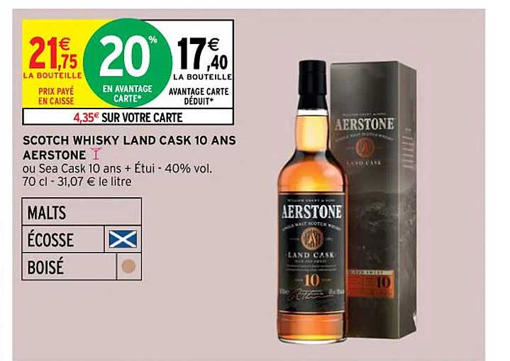 scotch whisky land cask 10 ans aerstone
