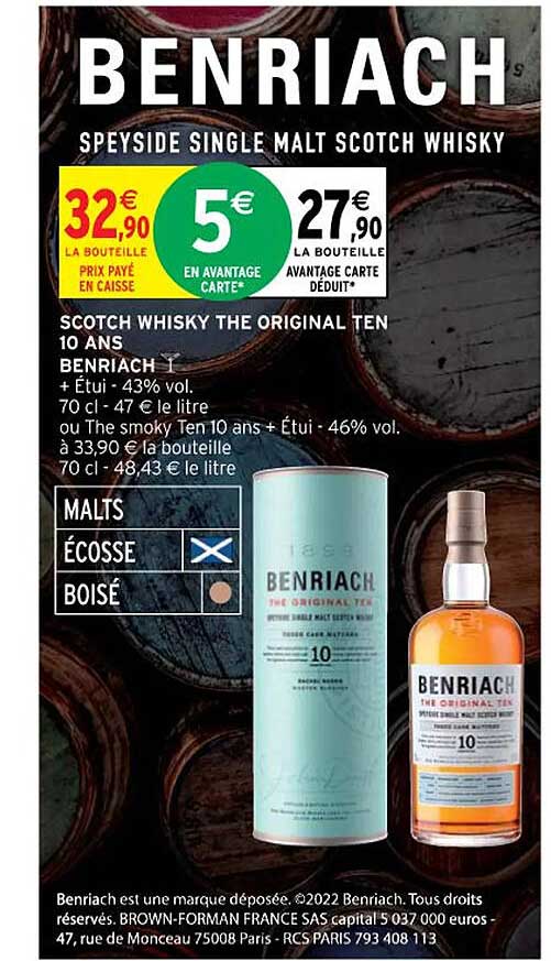 scotch whisky the original ten 10 ans benriach