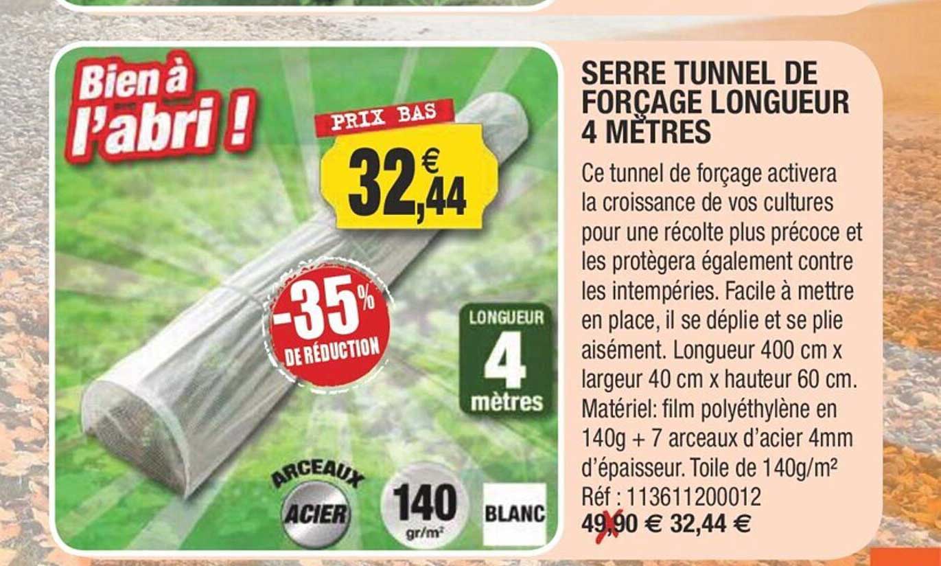 serre tunnel de forçage longueur 4 mètres