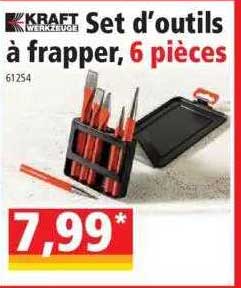 set d'outils à frapper, 6 pièces kraft werkzeuge