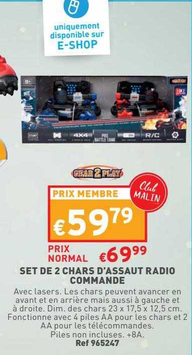 set de 2 chars d'assaut radio commande