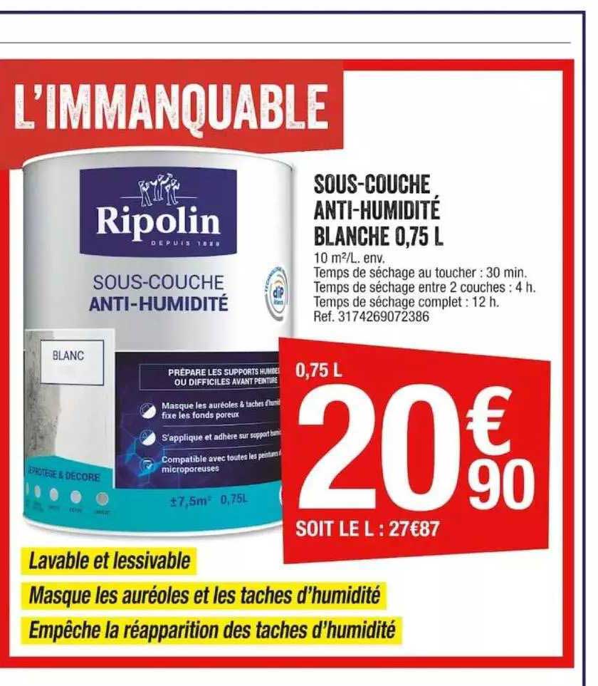 sous-couche anti-humidité blanche 0,75l ripolin