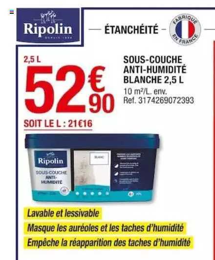 sous-couche anti-humidité blanche 2,5l ripolin