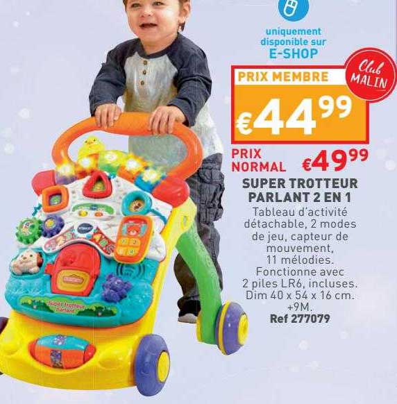 super trotteur parlant 2 en 1