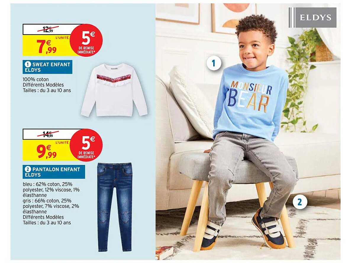 Sweat Enfant Eldys, Pantalon Enfant Eldys