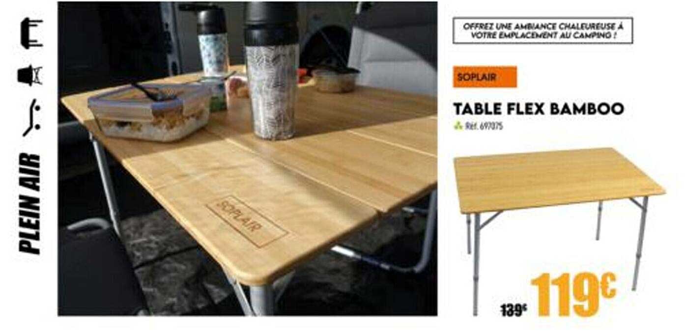 table flex bamboo soplair