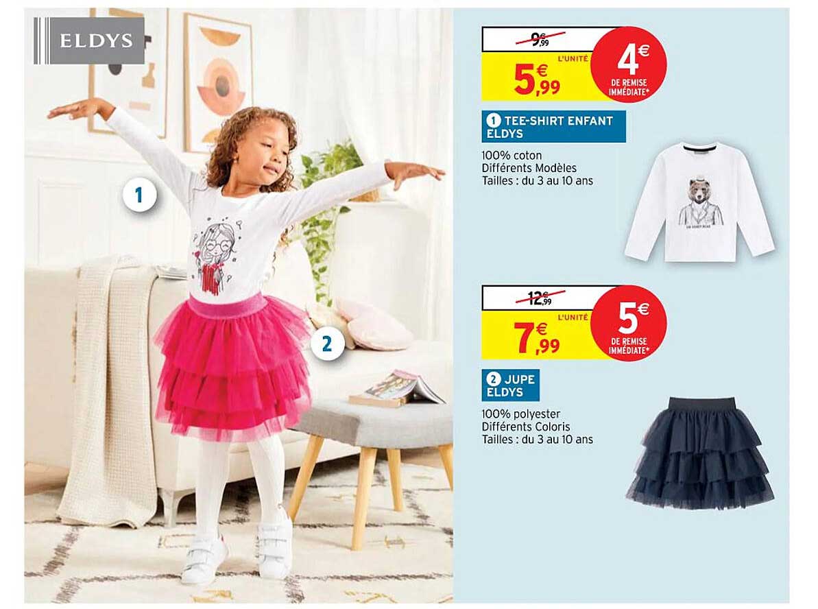 tee-shirt enfant eldys, jupe eldys
