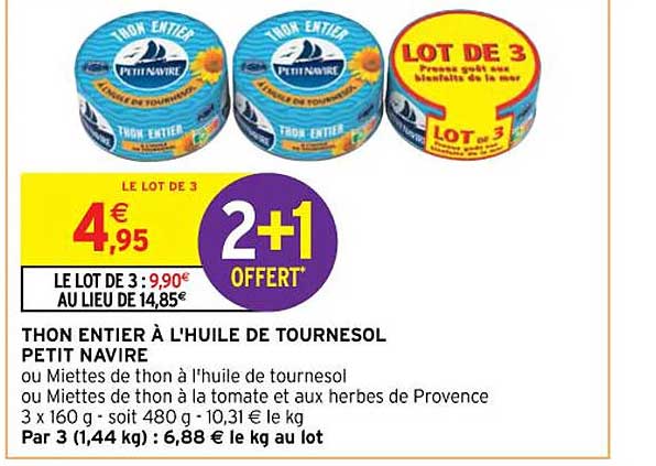 Thon Entier à L'hule De Tournesol Petit Navire