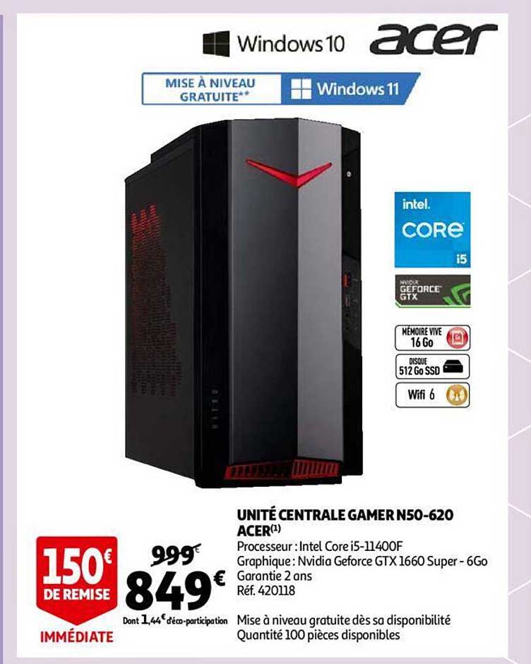 unité centrale gamer n50-620 acer
