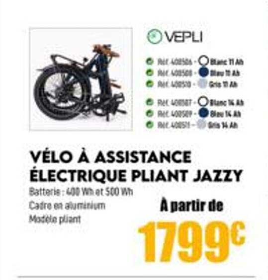 vélo à assistance électrique pliant jazzy