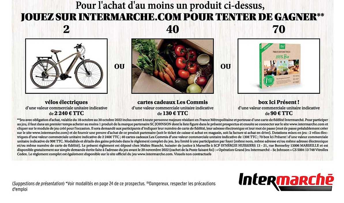 vélo électriques, cartes cadeaux les commis, box ici présent!