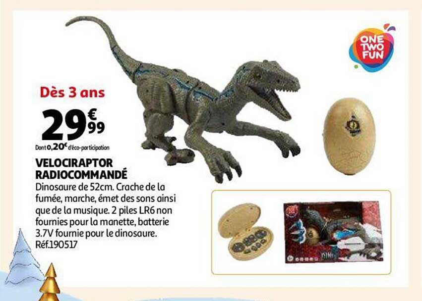velociraptor radiocommandé one two fun
