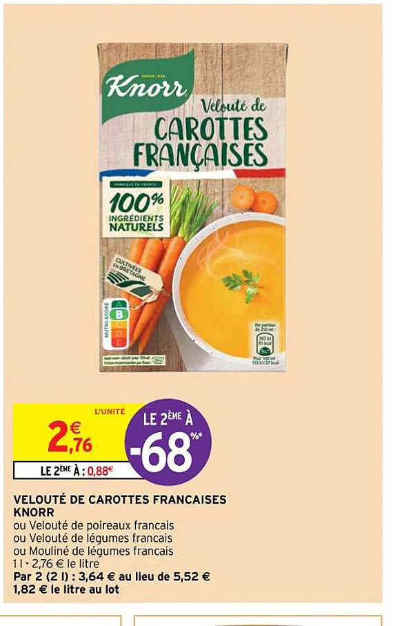 velouté de carottes françaises knorr
