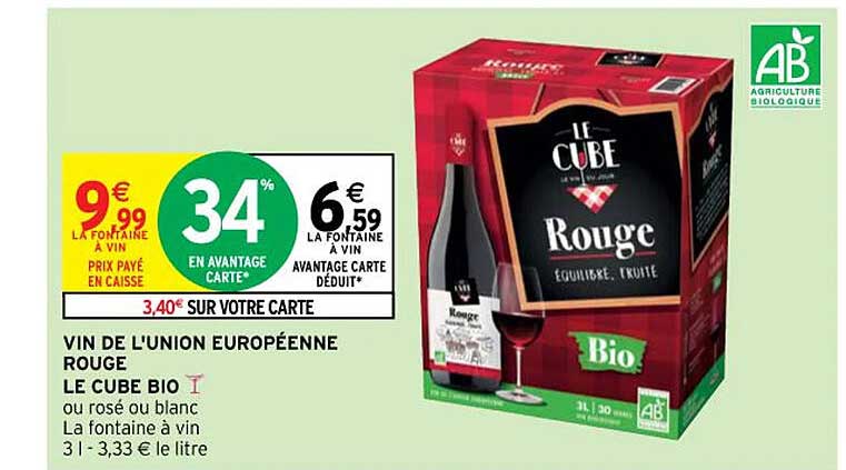 vin de l'union européenne rouge le cube bio