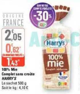 100% Mie Complet Sans Croûte Harry's