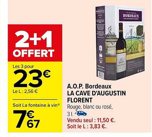 a.o.p. bordeaux la cave d'augustin florent