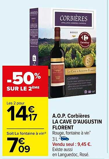 a.o.p. corbières la cave d'augustin florent
