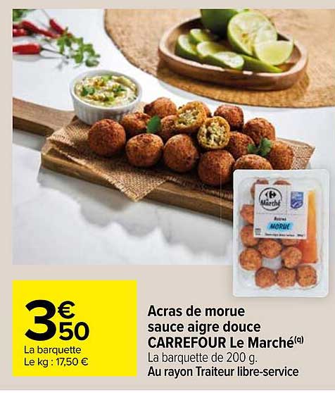 acras de morue sauce  aigre douce carrefour le marche