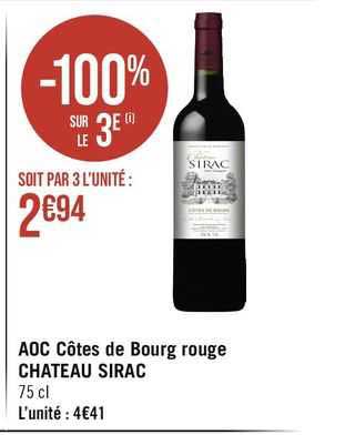 aoc côtes de bourg rouge château sirac