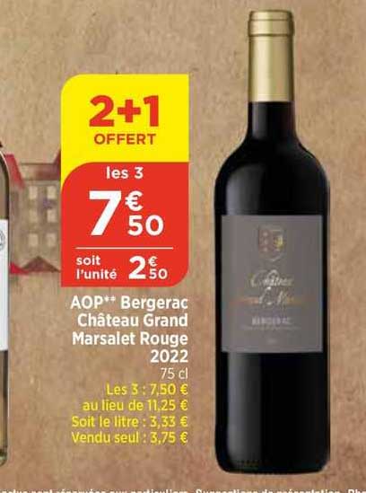 aop bergerac château grand marsalet rouge 2022