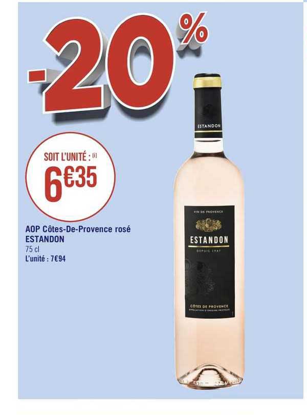 aop côtes-de-provence rosé estandon