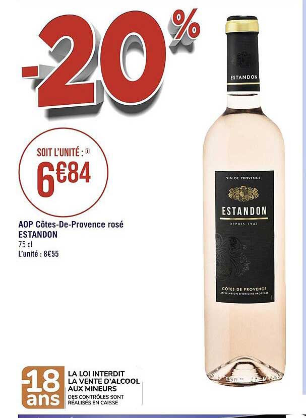 aop côtes-de-provence rosé estandon