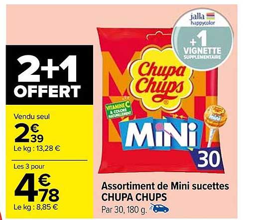 assortiment de mini sucettes chupa chups