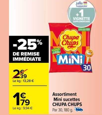 assortiment mini sucettes chupa chups