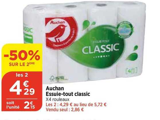 auchan essuie-tout classic