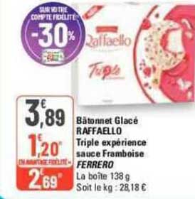 bâtonnet glacé raffaello triple expérience sauce framboise ferrero