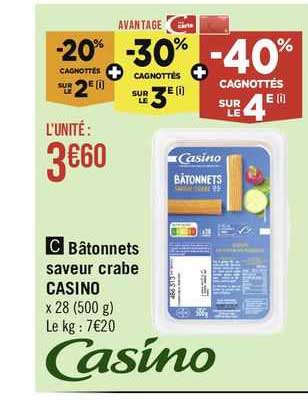 Bâtonnets Saveur Crabe Casino