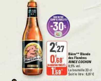 bière blonde des flandres rince cochon