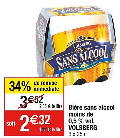 bière sans alcool moins de 0,5% vol. volsberg