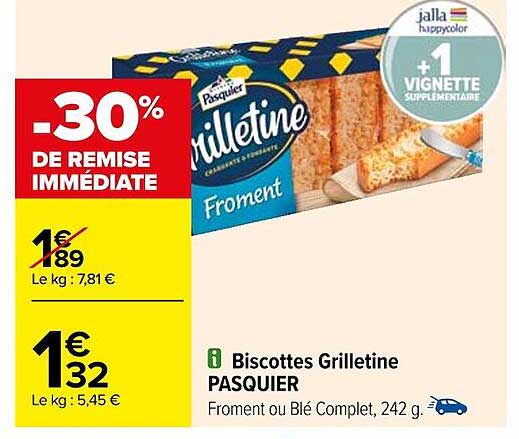 Biscottes Grilletine Pasquier