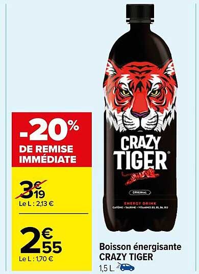 boisson énergisante crazy tiger
