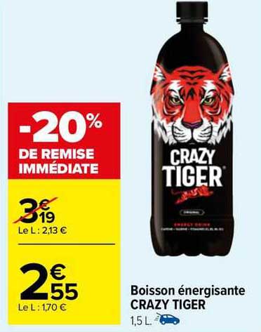 boisson énergisante crazy tiger