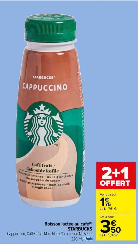 boisson lactée au café starbucks