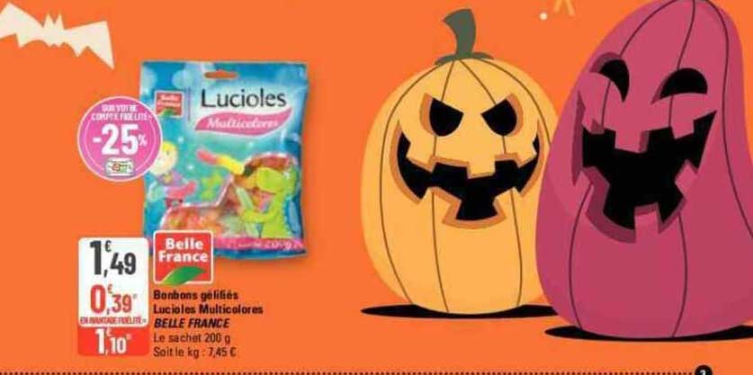 bonbons gélifiés lucioles multicolores belle france