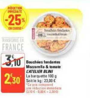 bouchées fondantes mozzarella & tomate l'atelier blini