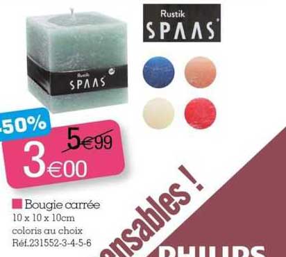bougie carrée rustik spaas