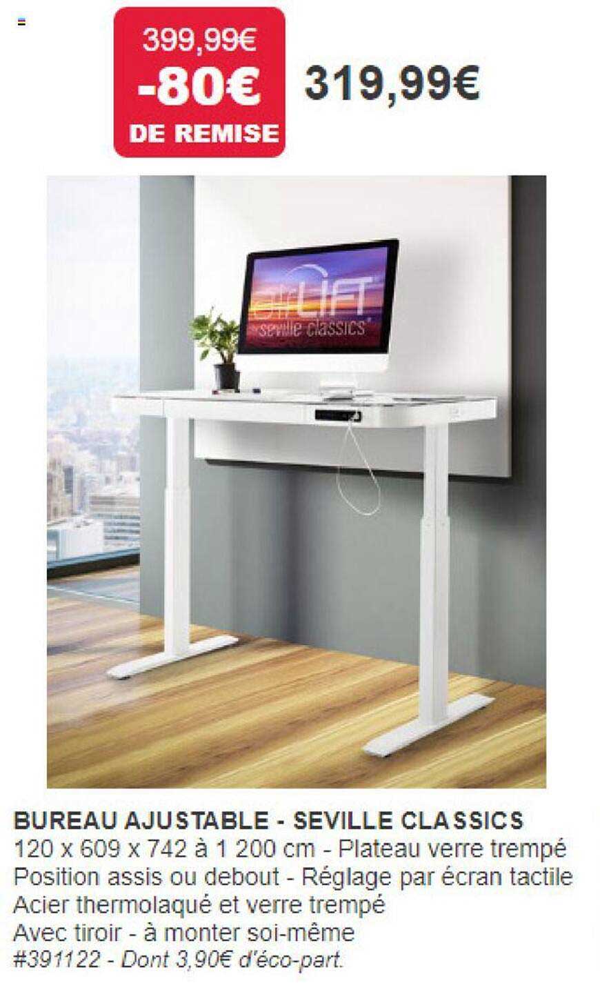 bureau ajustable - seville classics