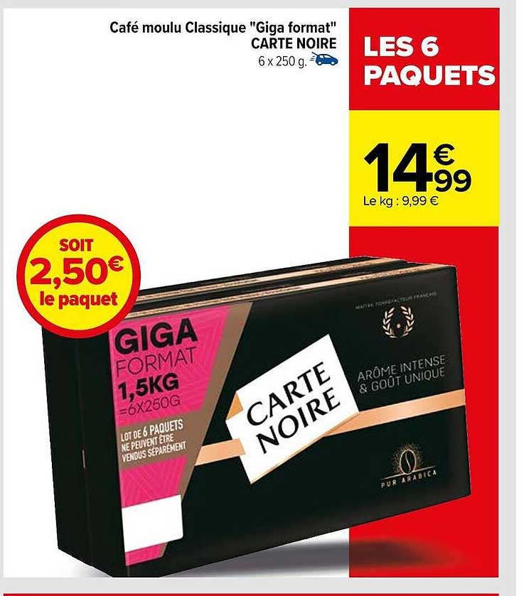 cafe moulu  classique "giga format" carte noire