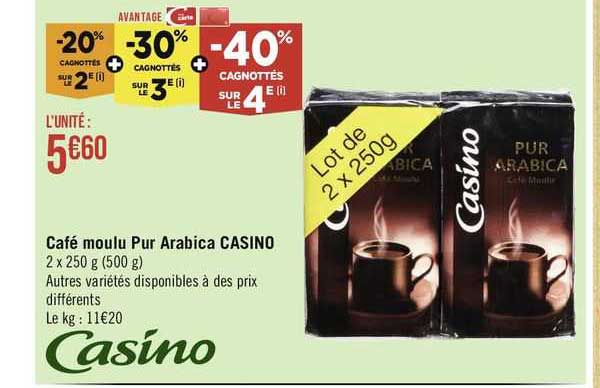 Café Moulu Pur Arabica Casino